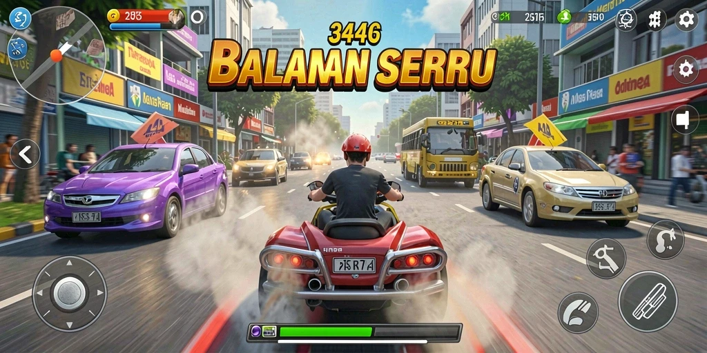 Screenshot gameplay yang menampilkan balapan nyata di jalanan.