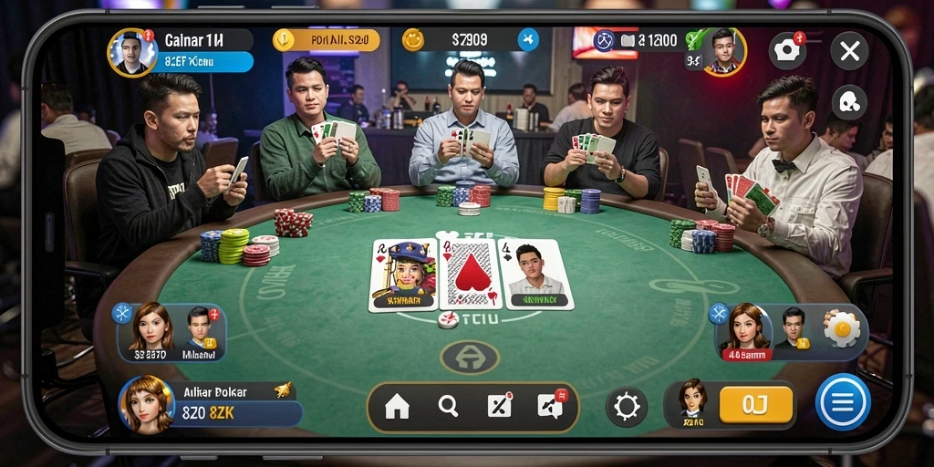 Tampilan gameplay seru dalam game Poker 8ZK dengan pemain berpengalaman.