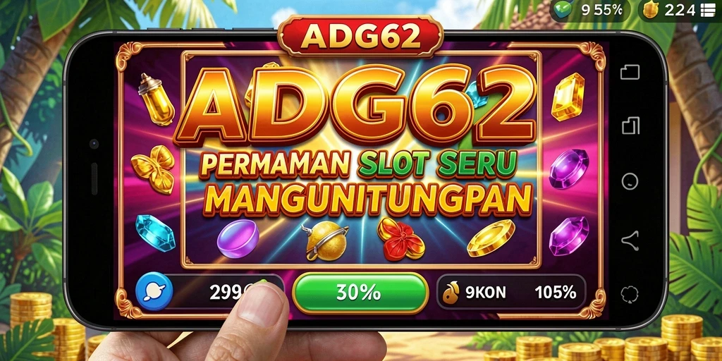 Tampilan gameplay menegangkan dari ADG62 saat gulungan berputar.