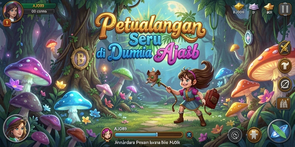 Tangkapan layar utama AJO89 menunjukkan aksi seru dalam petualangan.