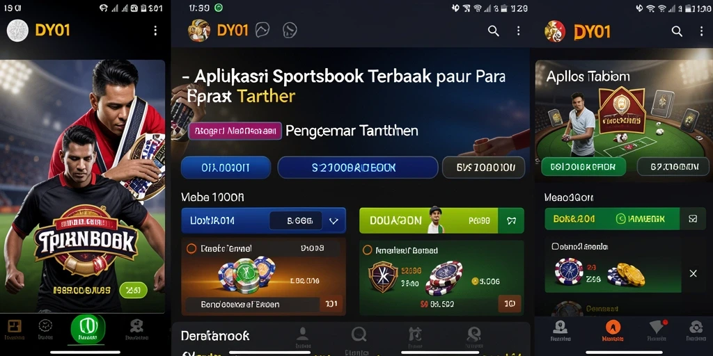 Tampilan gameplay DY01 yang menarik dengan pilihan taruhan olahraga.