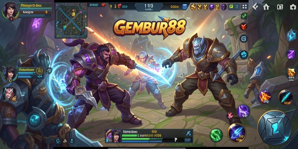 Tampilan gameplay seru dan karakter unik di <strong>GEMBUR88</strong>.