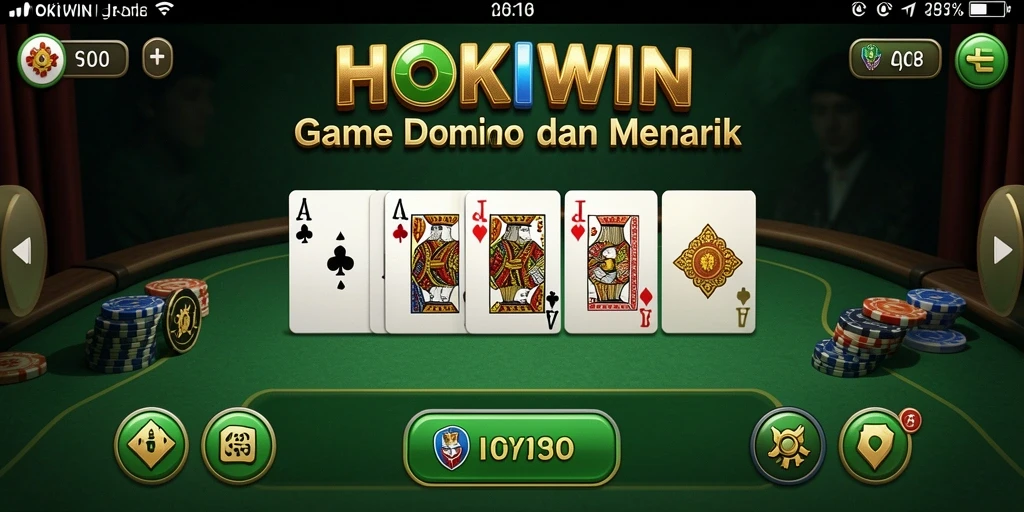 Screenshot gameplay HOKIWIN yang menampilkan aksi domino yang seru.