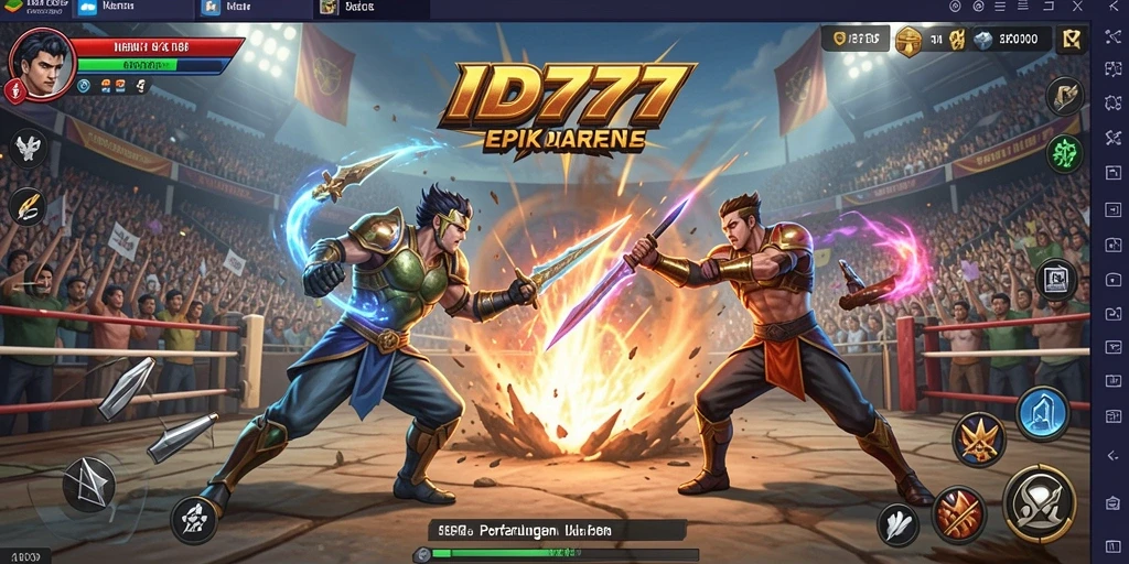 Tampilan gameplay <strong>ID777</strong> yang mendebarkan dan penuh aksi pertarungan.