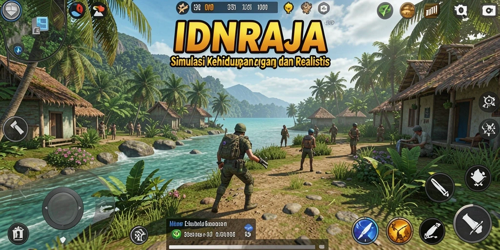 Tampilan gameplay IDNRAJA yang menarik dalam simulasi kehidupan.