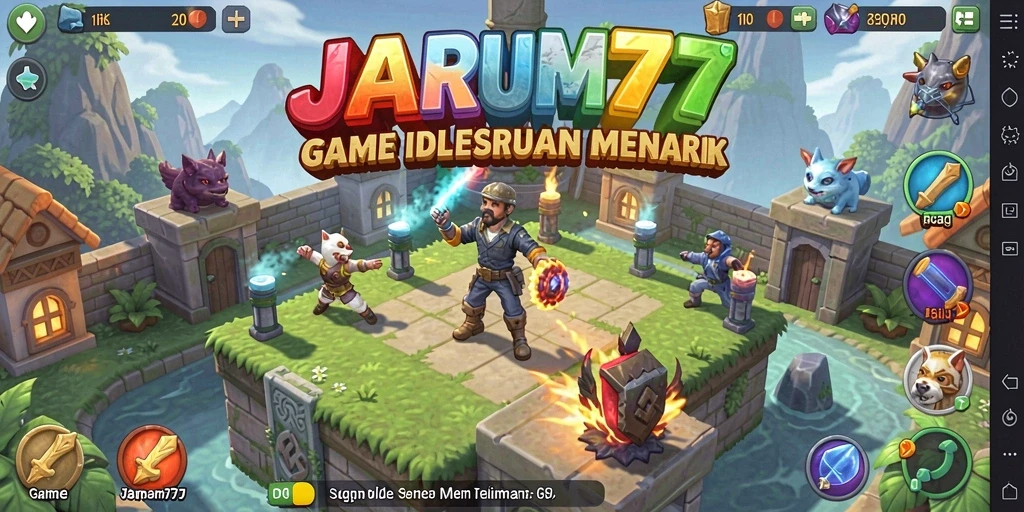 Tampilan gameplay JARUM77 menampilkan manajemen sumber daya yang menyenangkan.