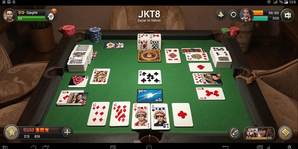 Tampilan gameplay Gaple yang menegangkan dan menyenangkan.