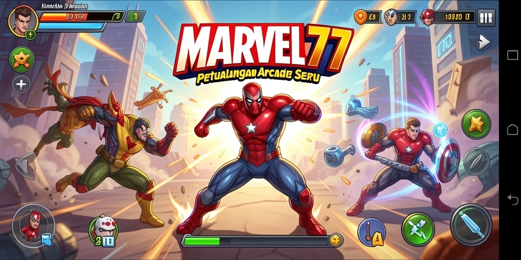 Screenshot gameplay MARVEL77 menunjukkan aksi seru dalam petualangan Arcade.