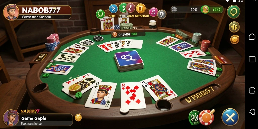 Tampilan gameplay Gaple seru di NABOB77.