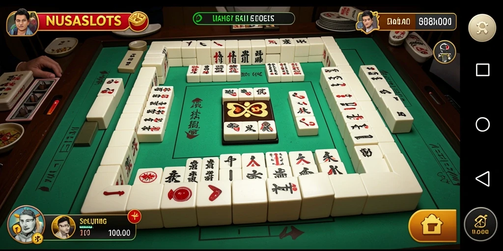 Screenshot gameplay <strong>NUSASLOTS</strong> menampilkan aksi seru Mahjong.