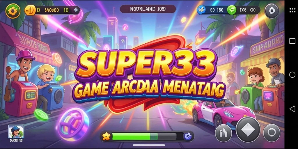 Tampilan tangkapan layar SUPER33 dengan gameplay Arcade yang menarik.
